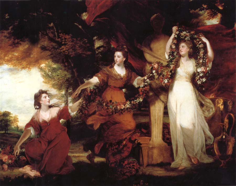 Three Ladies adorning a term of Hymen